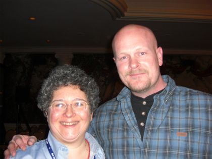 Cynthia with Samuel Joseph Wurzelbacher, aka "Joe the Plumber," after the Conservatism 2.0 meeting on Thursday, 2/26/09. Yo, liberals! Joe's doing his homework, he has important things to say and he's NOT going away!