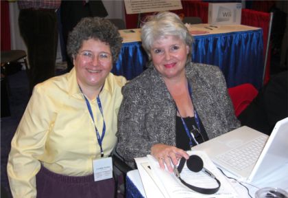 Cynthia with Andrea Shea King, aka "Radio Patriot," at Bloggers Row at CPAC