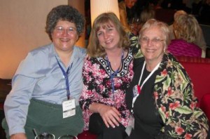 Bloggers Cynthia Yockey and Debra Heine, aka "Nice Deb", and blogger and talk radio host Barbara Espinosa at CPAC 2010.
